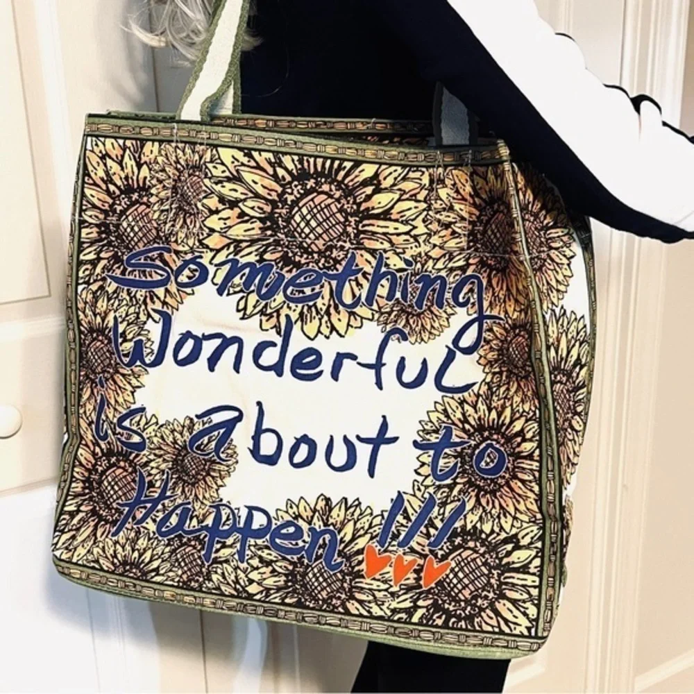 BRIGHTON Something Wonderful Sunflower LOVE Tote Bag - Picture 9 of 15